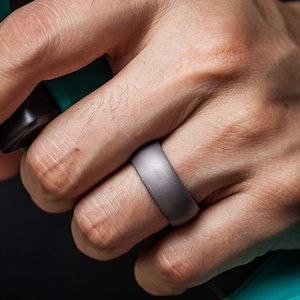 ,2 pack Silicone Wedding Ring for Men size 12